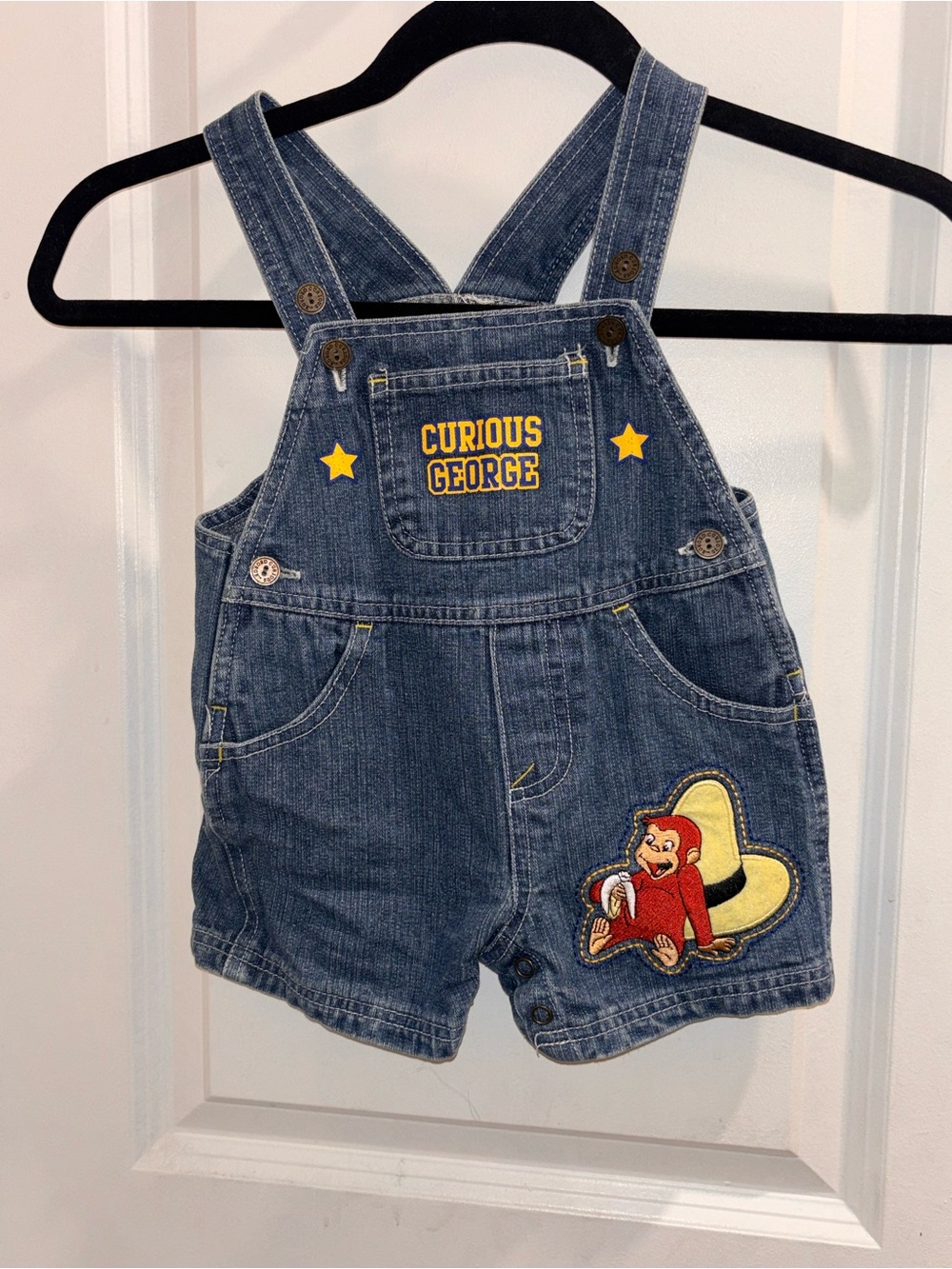 Vintage Curious George Overalls Y2K